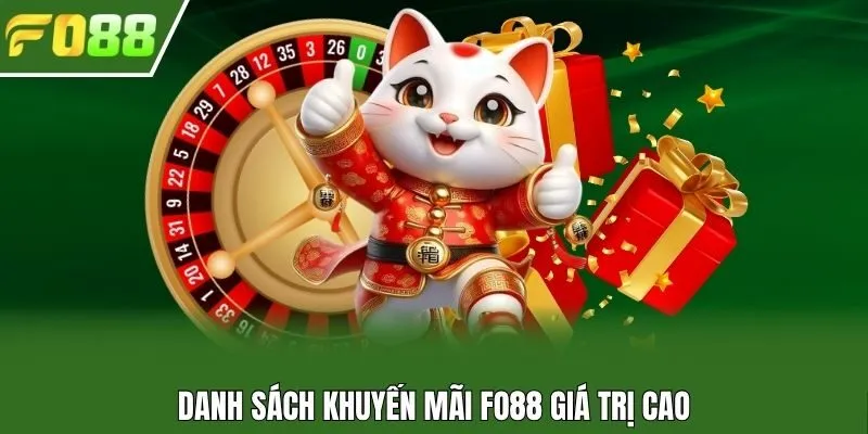 Danh sách khuyến mãi Fo88 giá trị cao